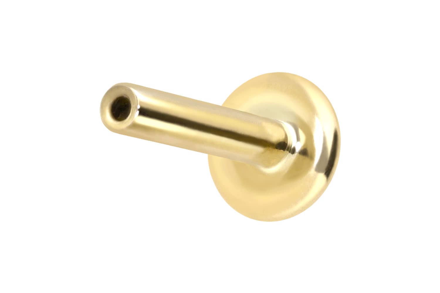 14 Karat Gold Labret mit Push Fit ohne Aufsatz